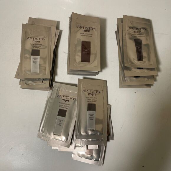 Amway Artistry men facial Moisturizer, Serum, Face Wash Post Shave Toner Samples